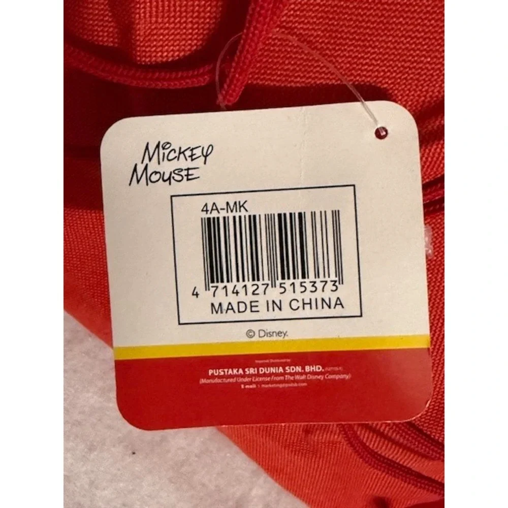 Disney Mickey Mouse Fun With Everyone Red‎ Drawstring Backpack Bag Kids NWT